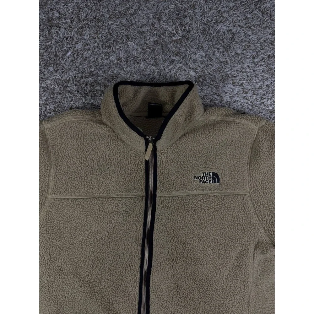 The North Face Peak Fleece Sherpa Full Zip Jacket Beige Men's Size 2XL